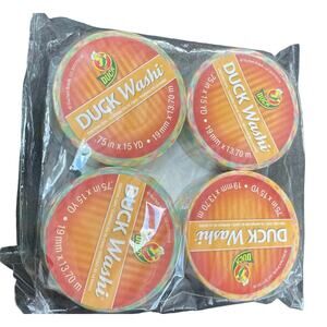 Duck Brand Washi Crafting Tape Multi Dot 15yd Scrapbook 4 Rolls Yellow Pink Blue